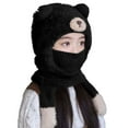 thumbnail image 4 of Xdegoge Kids Beanie Hat Mask Scarf Set 3 in 1 Plush Fleece Knitted Thermal Cute Bear Face Cover Caps Winter Warm Thick Fluffy Neck Warmer Cold Weather Outdoor Balaclava, 4 of 4