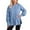 Blue, variant on GPOECD Refers To Long Sleeve Top Solid Color Slit Round Neck Headless Hoodie Grey,M