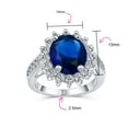 thumbnail image 4 of Bling Jewelry Womens Classic 5CT Blue CZ Sapphire Cubic Zirconia Halo Engagement Ring Silver Plated, 4 of 6