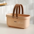 thumbnail image 2 of EGNMCR Hollow Out Desktop Storage Basket Dispenser Container Portable Shower Caddy Basket Bathing: Plastic Storage Basket With Handle Portable Box Organizer storage basket, 2 of 2