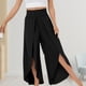thumbnail image 3 of Pantalones de playa para mujer, corte lateral, pierna ancha, estilo informal, traje de vacaciones holgado FLhrweasw Para estrenar, 3 of 8