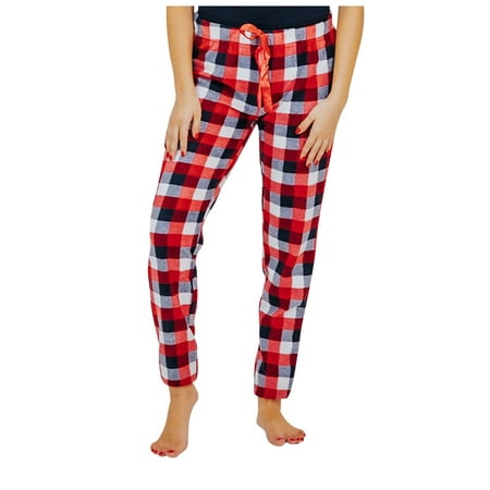 

Follure autumn and winter casual trousers for ladies Women s Ribbon Bandage Elastic Band Plaid Casual Loose Home Pajama Bottoms Pants Red XL