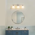 thumbnail image 5 of Modern Bathroom Light Fixtures, 3 Light Vanity Lights Over Mirror, Brushed Nickel Wall Lamp with Clear Glass Shade for Living Room Cabinet Bedroom Porch, 5 of 8