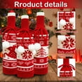 thumbnail image 5 of Rosnek Christmas Wine Bottle Cover, Christmas Wine Bottle Sweater Covers Outfits Decor with Snowflake, Reindeer, Tree Pattern, Bottle Coat Xmas Party Decoration, 5 of 6