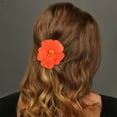 thumbnail image 2 of Unique Bargains 2 Pcs Hair Clip Grace Simulation Flower Duckbill Clip Orange, 2 of 5