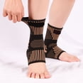 thumbnail image 3 of EGNMCR Copper Infused Knit Ankle Brace Support Sleeve For Injury Recovery head scarf, 3 of 5