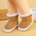 thumbnail image 5 of Ketyyh-chn99 Baby Cozy Fleece Booties Kids Shoes Newborn Infant Baby Boys Girls Fleece Booties Soft Shoes Non Skid Winter Warm Slippers Khaki,5, 5 of 5
