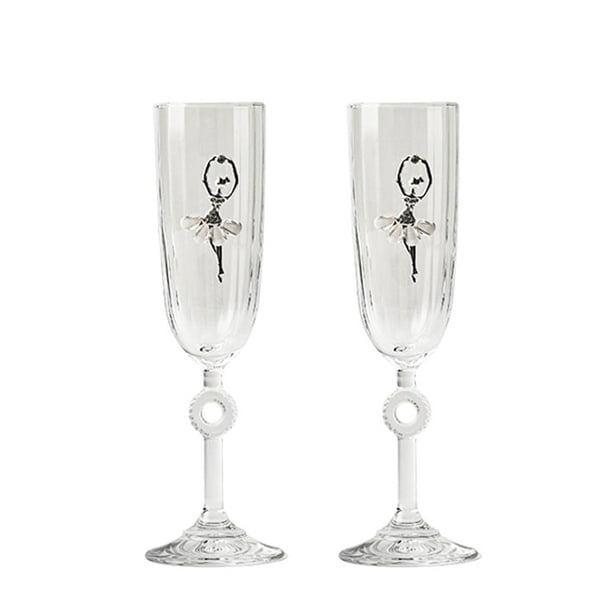 Copas de champán con forma de bailarina, 2 piezas de copas de champán de patas altas, capacidad de 6,09 oz for enviar a hermanas y hermanas a fiestas