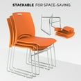 thumbnail image 7 of Ktaxon Stackable Chairs 4 Pcs, Plastic Stacking Chairs with Removeable Back for Wedding, Meeting, Conference, Commercial Use, Orange, 7 of 7