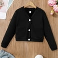 thumbnail image 2 of Wuxian Toddler Boys Coat Crewneck Cardigan Sweaters Long Sleeve Kids Button Kids Cotton School Uniform Knit Tops Outwear Outerwear,Black,9-10 Years, 2 of 7