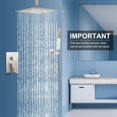 thumbnail image 2 of Shower System    Pressure Shower Head with Rain Handheld  Set  Ceiling Mounted Dual Shower Head System  Bathroom Shower  Set Rough-in Valve Body and Trim (Brushed Nickel), 2 of 7