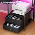 thumbnail image 6 of Satifur 57" L-Shaped Gaming Desk with LED Lights & Power Outlets, Computer Desk with Drawers & Printer Stand, Black, 6 of 9