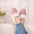 thumbnail image 3 of Litfun Women's Chenille Knit House Shoes Fleece Lined Memory Foam House Slippers, Pink, Size 10-11, 3 of 7