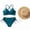 Blue(New)A, variant on PNTUTB Women's High Waisted Solid Color V Neck Drawstring Adjustable Fashion Separate Swimsuit Set
