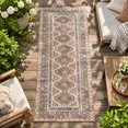 Rectangular Runner Rug 3' x 8' Rectangular Washable Runner Rug, Brick Color, Non-Slip for ...