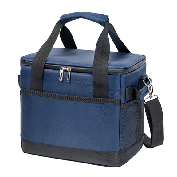 Insulated Cooler Bag, Portable Leakproof Lunch Box with Detachable Shoulder Strap, Internal Aluminum Foil Wall, Long-lasting Polyester, Car-Friendly for Picnics, Travel, and Food Delivery