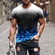 thumbnail image 3 of Mens Casual Pantalones Cortos Cuello Redondo Gradación Impresión Suéter Camiseta, Blusa Deportiva de Fitness para Hombres, 3 of 5
