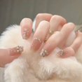 thumbnail image 2 of 24pcs Wearable Pink Press On Fake Nails Tips With Glue false nails design Butterfly Lovely Girl false nails With Wearing Tools FGS, 2 of 7