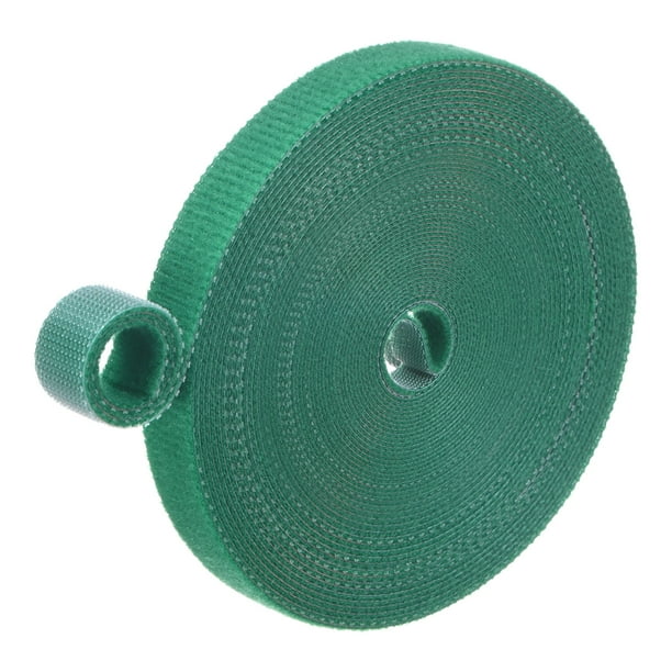 Uxcell 1-Rollo Cinta para Plantas de Jardín, 10 m x 1 cm Ataduras de Plantas de Gancho y Bucle para Plantas/Vides, Verde