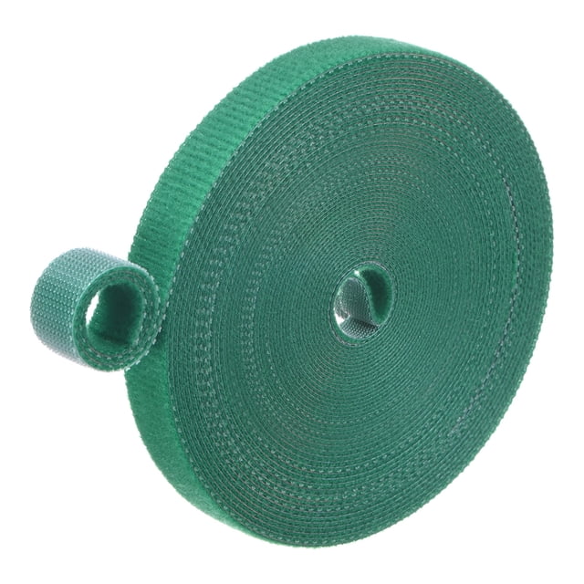 Uxcell 1-Rollo Cinta para Plantas de Jardín, 10 m x 1 cm Ataduras de Plantas de Gancho y Bucle para Plantas/Vides, Verde