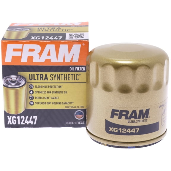 FRAM Ultra Synthetic Oil Filter, XG12447, 20K mile Replacement Filter