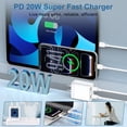 thumbnail image 2 of Type C Charger Block Fast Charging, Dual Port PD 25W Charger Block with 2pcs 6FT USB C to C Cable, USB C Block Wall Charger Adapter Charger Station Compatible for iPhone Samsung Android, White, 2 of 7