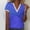Blue tops 2024 summer, variant on Wycnly Summer Tops for Women Tops for Women Trendy Plus Size Lightweight Loose Lace Trim Tunic Tops Casual Dot Print Blouses Girls V-Neck Short Sleeve Tee Top