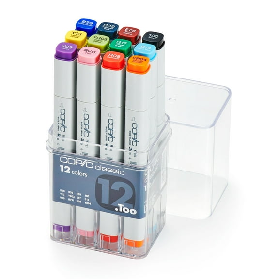 Copic Classic Marker Set, 12-Colors, Basic