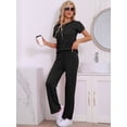 thumbnail image 2 of DARING DIVA Women's Ribbed Knit Sweater Pullover Pajama Set S Black, 2 of 5
