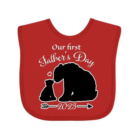 

Inktastic Bears Our First Father s Day 2023 - Bear Silhouette Gift Baby Boy or Baby Girl Bib