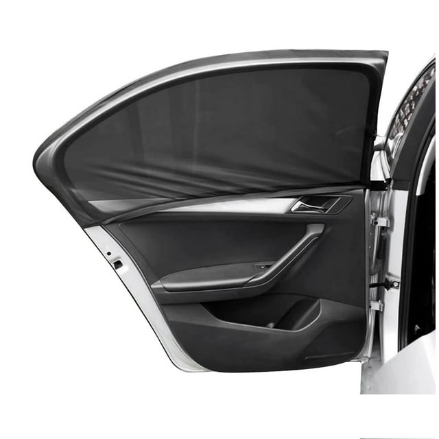 Car Window Sun Shade, 2 PCS Double Layer Design Car Rear Window Breathable Sunshade, UV Rays Sun Glare Privacy Protection for Baby, Kids, Adults, Universal for Most Cars, SUVs, Sedans,Black1