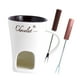thumbnail image 1 of Taza para fondue de chocolate, olla caliente para dulces, calentador de mantequilla, fundidor de chocolate con tenedor Blanco, 1 of 9