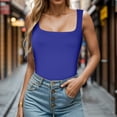 thumbnail image 2 of Tops plus Size Crop Tops Women Square Neck Sleeveless Double Layer Tight Tank Top For Women, 2 of 5