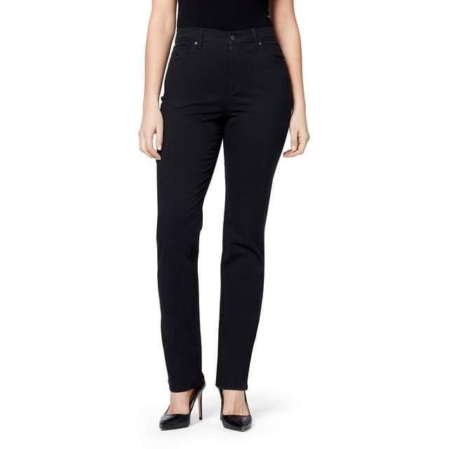 Pantalones Gloria Vanderbilt Amanda Ajustados de Tiro Alto en Negro Talla 24 Plus