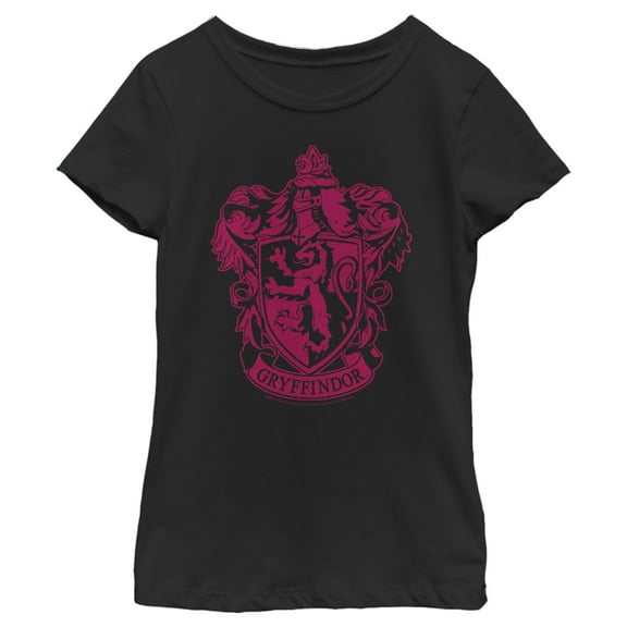 Girl's Harry Potter Gryffindor House Crest Graphic Tee Black Small