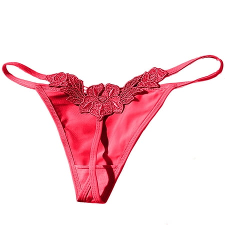 

JFY Women Panties T-shaped Solid Color Low Waist Spaghetti Strap Stretchy Protective Slim Breathable Smooth Ladies Briefs for Inner Wear