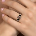 thumbnail image 4 of Gem Stone King 925 Silver and 10K Yellow Gold Red Tiger Eye and Black Onyx and Lab Grown Diamond Engagement Ring for Women | 2.36 Cttw | Oval 9X7MM | Birthstone | Size 8, 4 of 6