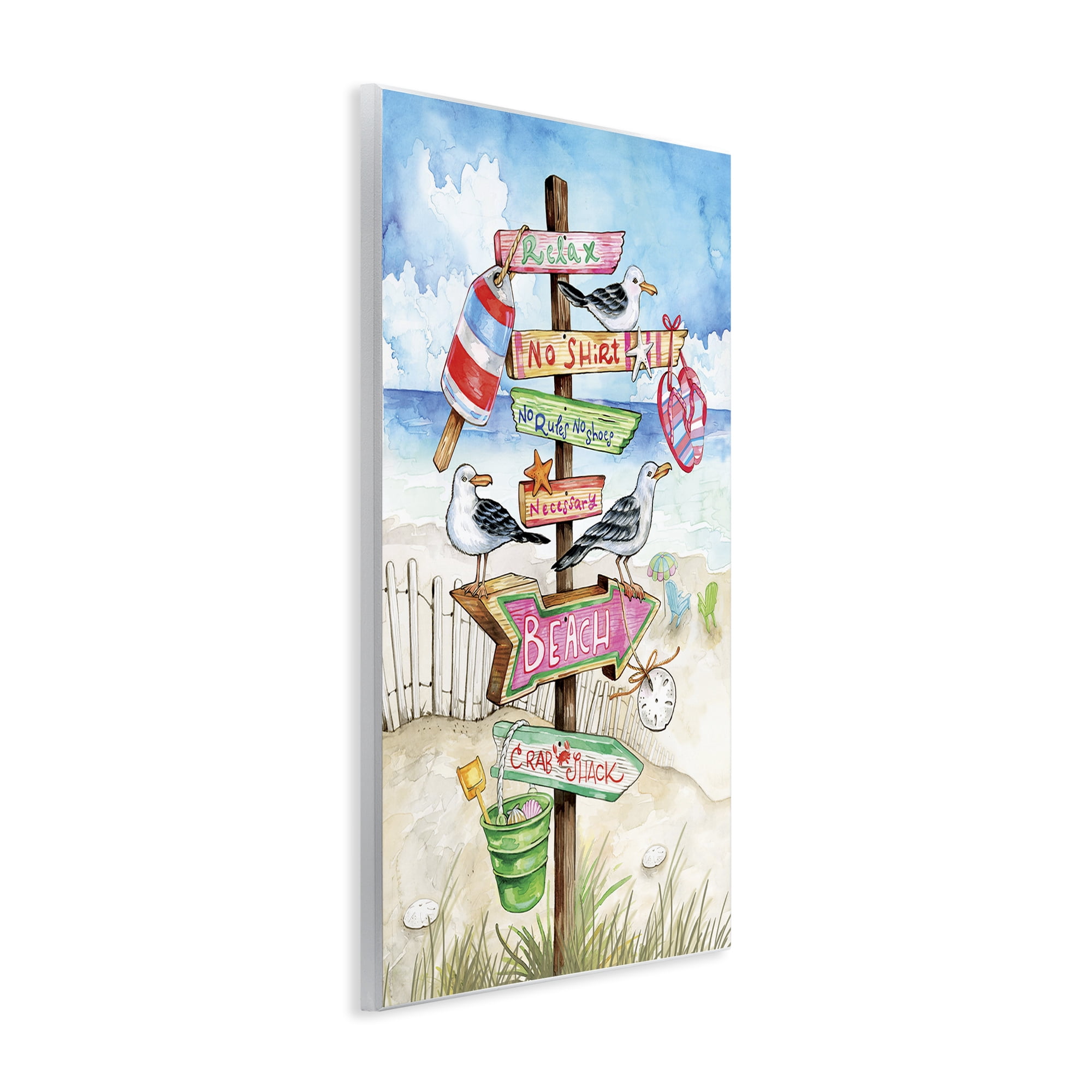 Stupell Industries Seaside Rules Signs Nautical & Beach Painting Unframed Art Print Wall Art, 13 x 19