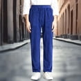 thumbnail image 4 of Linen Cropped Pants Women High Waisted Straight Leg Fall Pants for Seniors Casual Loose Long Trouser with Pockets, 4 of 7
