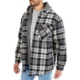 thumbnail image 2 of Sherpa-Lined Hooded Flannel Shirt-Jacket, 2 of 5