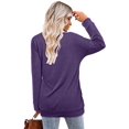 thumbnail image 4 of Womens Tops Color Block Pullover Long Sleeve T Shirts with Pockets Crew Neck Tunic Blouse, 4 of 5
