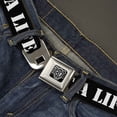 thumbnail image 2 of Buckle-Down Belt, Seatbelt Buckle Belt, Get A Life Black White, 34 to 52 Inches, 2 of 9