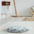 thumbnail image 3 of Bird Round Floor Cushion with Handle, Repetitive Free Flying Crane White Innocent Hand Drawn Flowers, Decorative Pillow for Living Room & Dorms, 18" Round, Pale Blue Pale Ceil Blue, by Ambesonne, 3 of 4