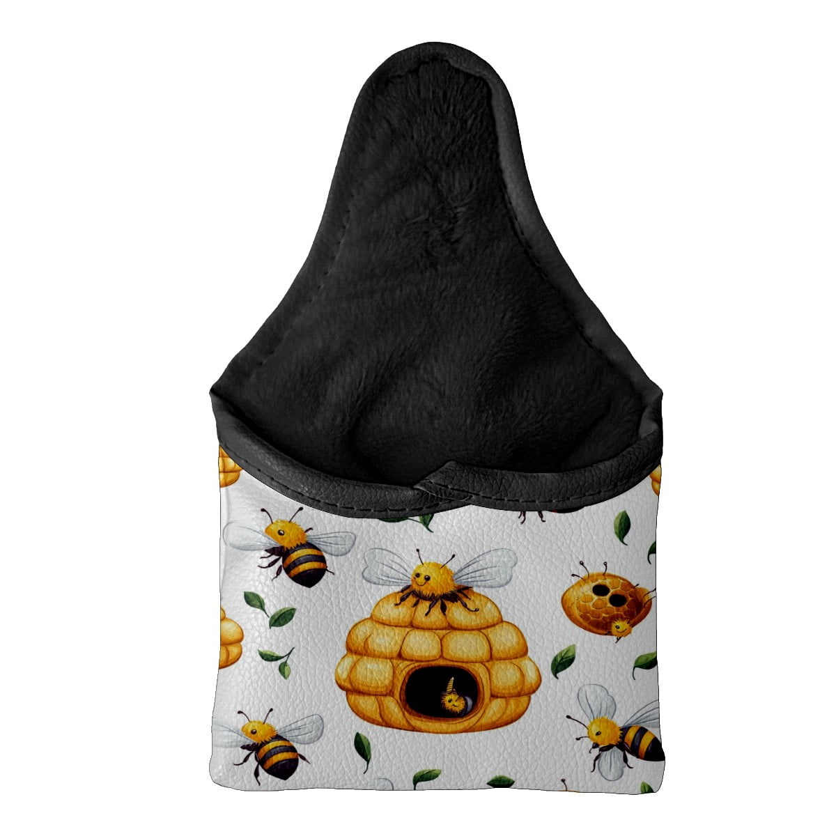 Golf Mallet Putter Cover Premium Leather Golf Putter Head Cover with Magnetic Closure, Golf Cover for Men and Women Bee Nesting