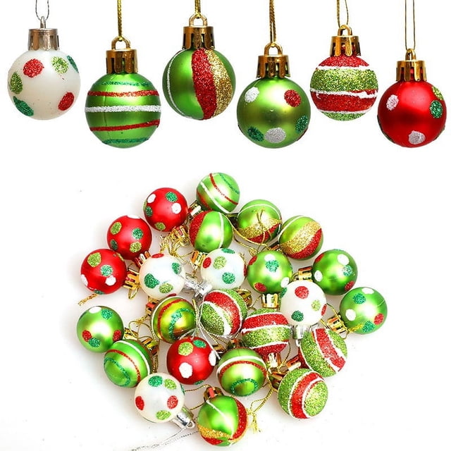 Adornos Navideños onlyliua 24 Bolas de Plástico Mate Pintadas 3 Cm
