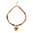 thumbnail image 6 of Elegant Heart Pendant Necklace Beaded Chain Necklace Natural Stones Necklace Elegant Party Jewelry for Fashion Outfits, 6 of 9