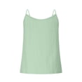 thumbnail image 4 of Women's Scoop Neck Spaghetti Strap Camisole Tops Buttons Decor Sleeveless Loose Summer Casual Cami Blouses (M, Green), 4 of 6