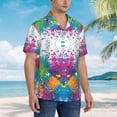 thumbnail image 4 of Vintage Aztec Pattern Mens Hawaiian Shirt Short Sleeve Casual Button Up Tropical Summer Beach Shirt, 4 of 9