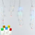 thumbnail image 2 of Novelty Lights Christmas Multicolored LED Icicle Lights on White Wire 70 Bulbs, 2 of 3