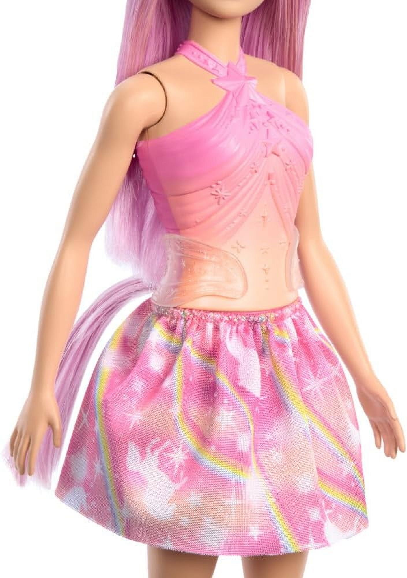 Barbie Unicord Dolls with Fantasy Hair and Headband Accessories, Mermaid Toys with Shell-Inspired Bodices and Colorful Tails